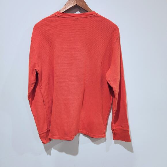 Lauren Ralph Lauren Mens Orange Sleepwear Thermal Long Sleeve Shirt Size Large - Picture 5 of 9
